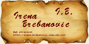 Irena Brebanović vizit kartica